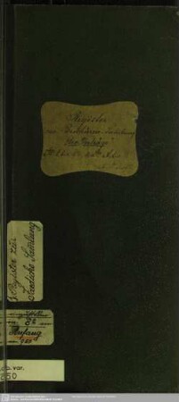 301-Reg.1: Register zur Broschüren Sam[m]lung "Div. Vorträge"
