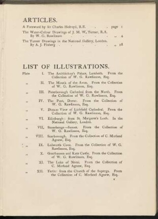List of illustrations.