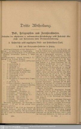 A. Postverkehr nebst angefügtem Brief- und Packet-Porto-Tarif