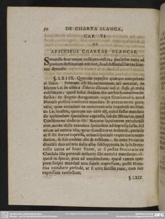 Cap. VI. De Affinibus Chartae Blancae