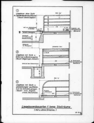 Liegeboxenbauarten für temperierte Stallräume (mit und ohne Einstreu)