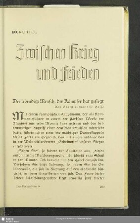 10. Kapitel. Zwischen Krieg und Frieden