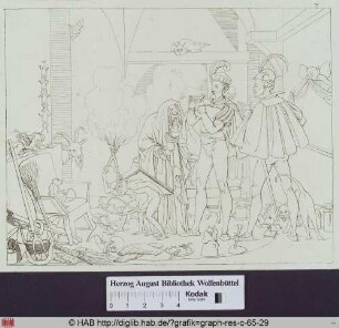 Faust mit Mephistopheles und der Hexe in der Hexenküche.