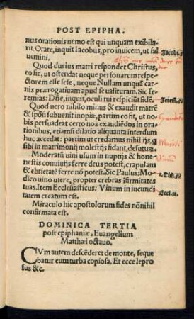 Dominica Tertia post epiphaniae ...