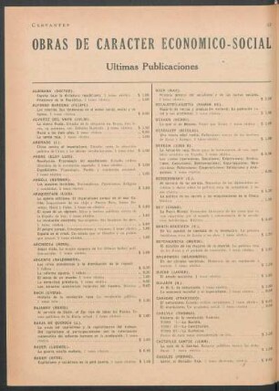 Obras de carácter económico-social : Últimas publicaciones