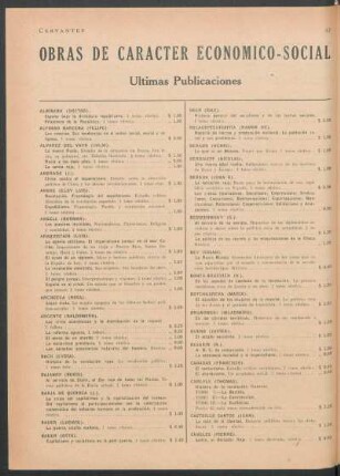 Obras de carácter económico-social : Últimas publicaciones