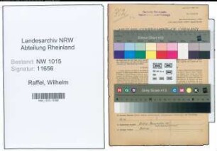 Entnazifizierung Wilhelm Raffel , geb. 10.01.1903 (Ladeschaffner)