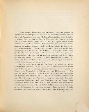 Die athenische Spruchrede des Menander und Philistion