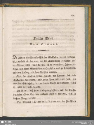Dritter Brief. Vom Demant
