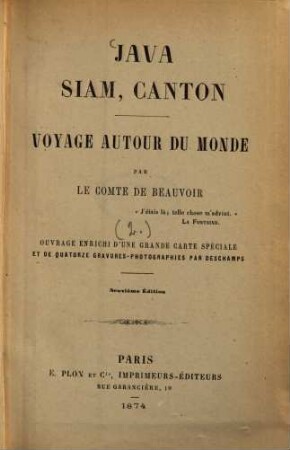 Voyage autour du monde, 2
