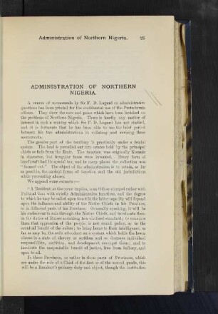 Administration of Northern Nigeria
