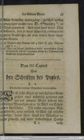 Das III. Capitel Von den Schriften des Proles