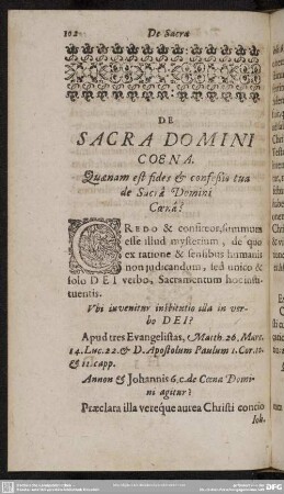 De Sacra Domini Coena