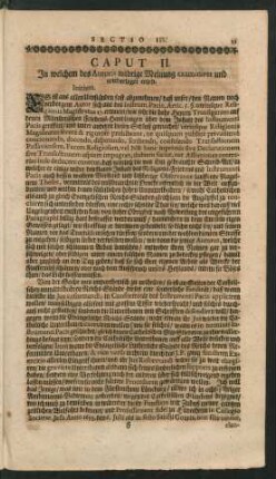 Caput II. In welchem des Autoris widrige Meinung examiniret und wiederleget wird.