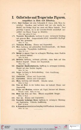 I. Callot´sche und Troger´sche Figuren (Nr. 574 - 591)