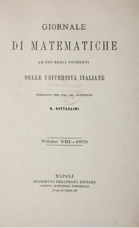 8: Giornale di matematiche