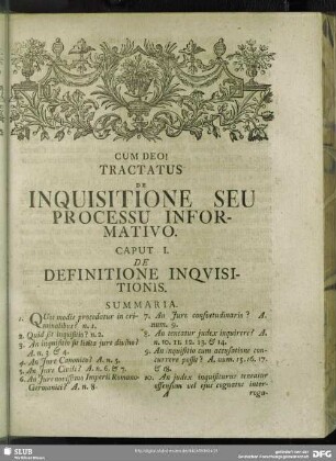 Caput I. De Definitione Inquisitionis