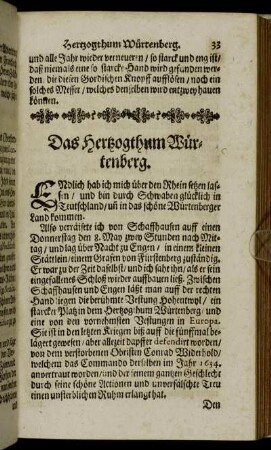 Das Hertzogthum Würtenberg.