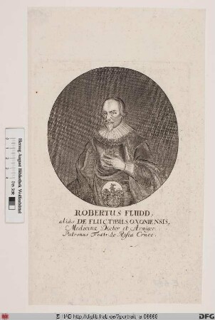 Bildnis Robert Fludd (lat. Robertus de Fluctibus)