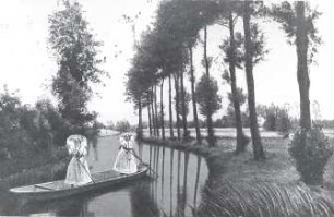 Landschaft im Spreewald : Landschaft - Spreewald. Ort: Błóta / Spreewald. "Spreewald. Wasserstraße nach der Wotschofska".