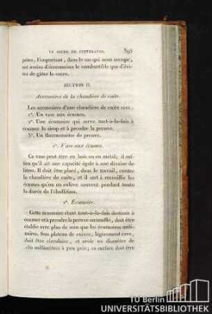 SECTION II. Accessoires de la chaudière de cuite.