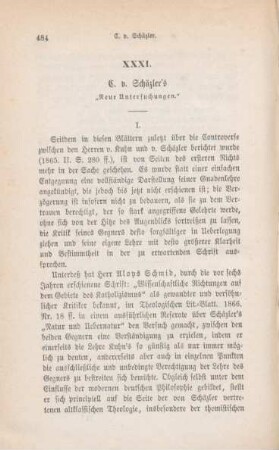 484-502 C. v. Schäzler's "Neue Untersuchungen" : I.