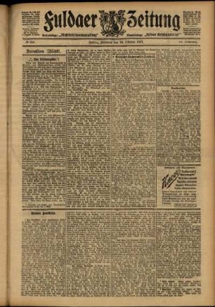 Zweite Ausgabe vom Mittwoch, den 30. Oktober 1907.