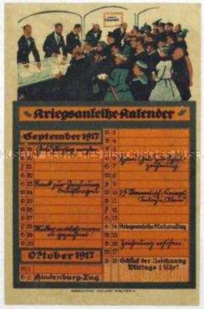 Handzettel mit Werbung für eine Kriegsanleihe-Versicherung