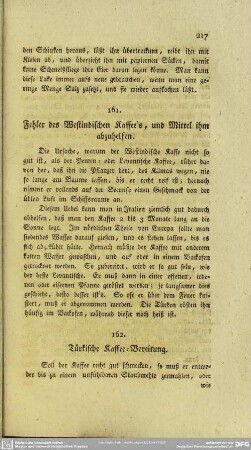161. Fehler des Westindischen Kaffee's, und Mittel ihm abzuhelfen