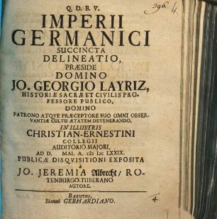 Imperii Germanici Succincta Delineatio