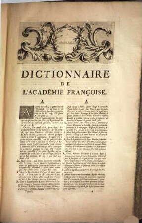 Dictionnaire De L'Académie Françoise. 1, A - K