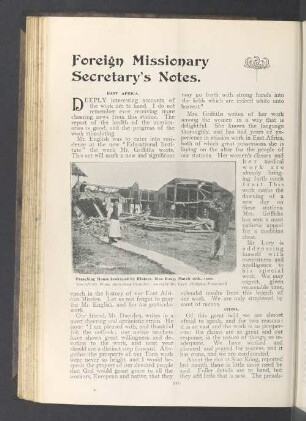 Foreign missionary secretary's notes