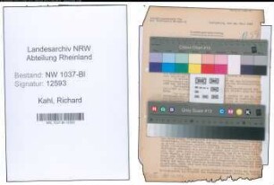 Entnazifizierung Richard Kahl , geb. 04.01.1890 (Ingenieur)
