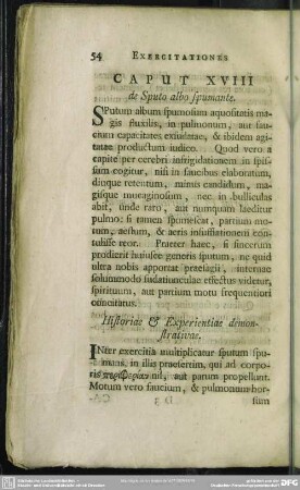 Caput XVIII de Sputo albo spumante