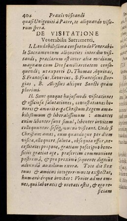 404-408, Praxis varia visitandi interdiu V, Sacram