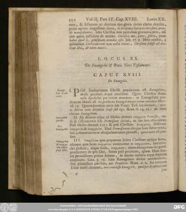 Caput XVIII. De Evangelio.