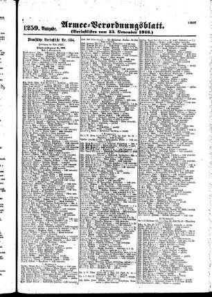 1259. Ausgabe. Montag, 13. November 1916