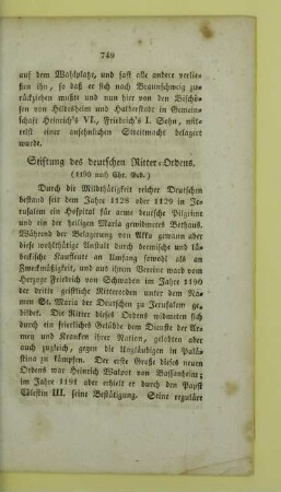 Stiftung des deutschen Ritter-Ordens