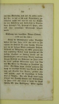 Stiftung des deutschen Ritter-Ordens