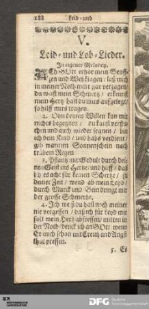 V. Leid- und Lob-Lieder.