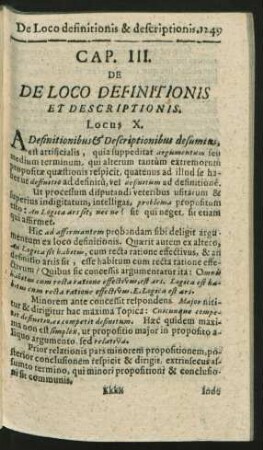 Cap. III. De Loco Definitionis Et Descriptionis.