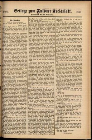 Zweite Ausgabe vom Samstag, den 10. November 1900.