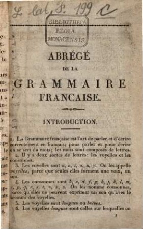 Abrégé de la Grammaire francaise