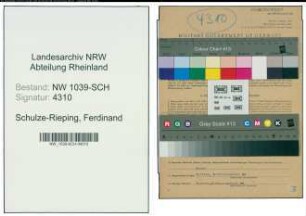 Entnazifizierung Ferdinand Schulze-Rieping , geb. 12.10.1900 (Landwirt)