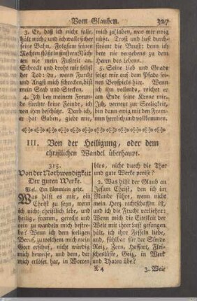 III. Von der Heiligung, oder dem christlichen Wandel überhaupt.