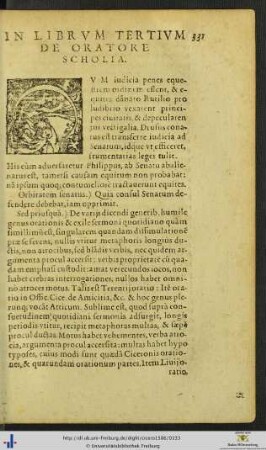In Librum Tertium De Oratore Scholia