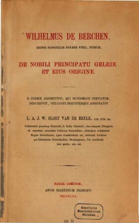 De nobili Principatu Gelrie et eius origine