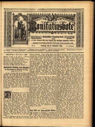 Erste Ausgabe vom Sonntag, den 16. September 1906.
