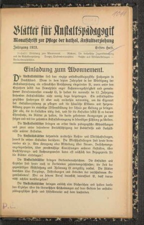 Einladung zum Abonnement