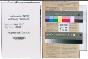Entnazifizierung Gerhard Angenbrugh , geb. 04.04.1908 (Fahrer)